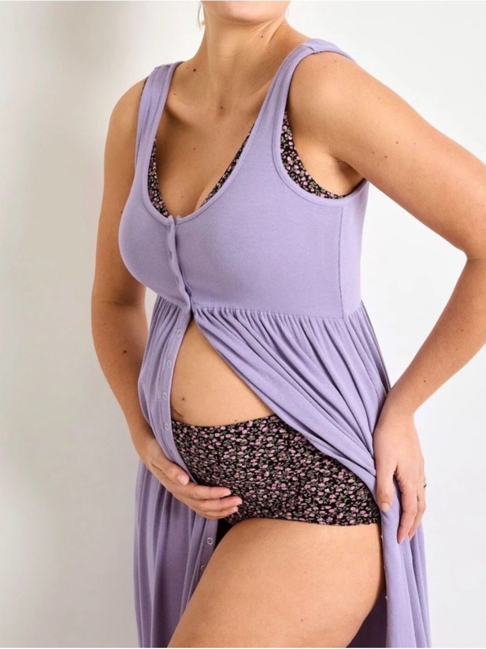 The Softest Rib Nursing Tank Dress HATCH
